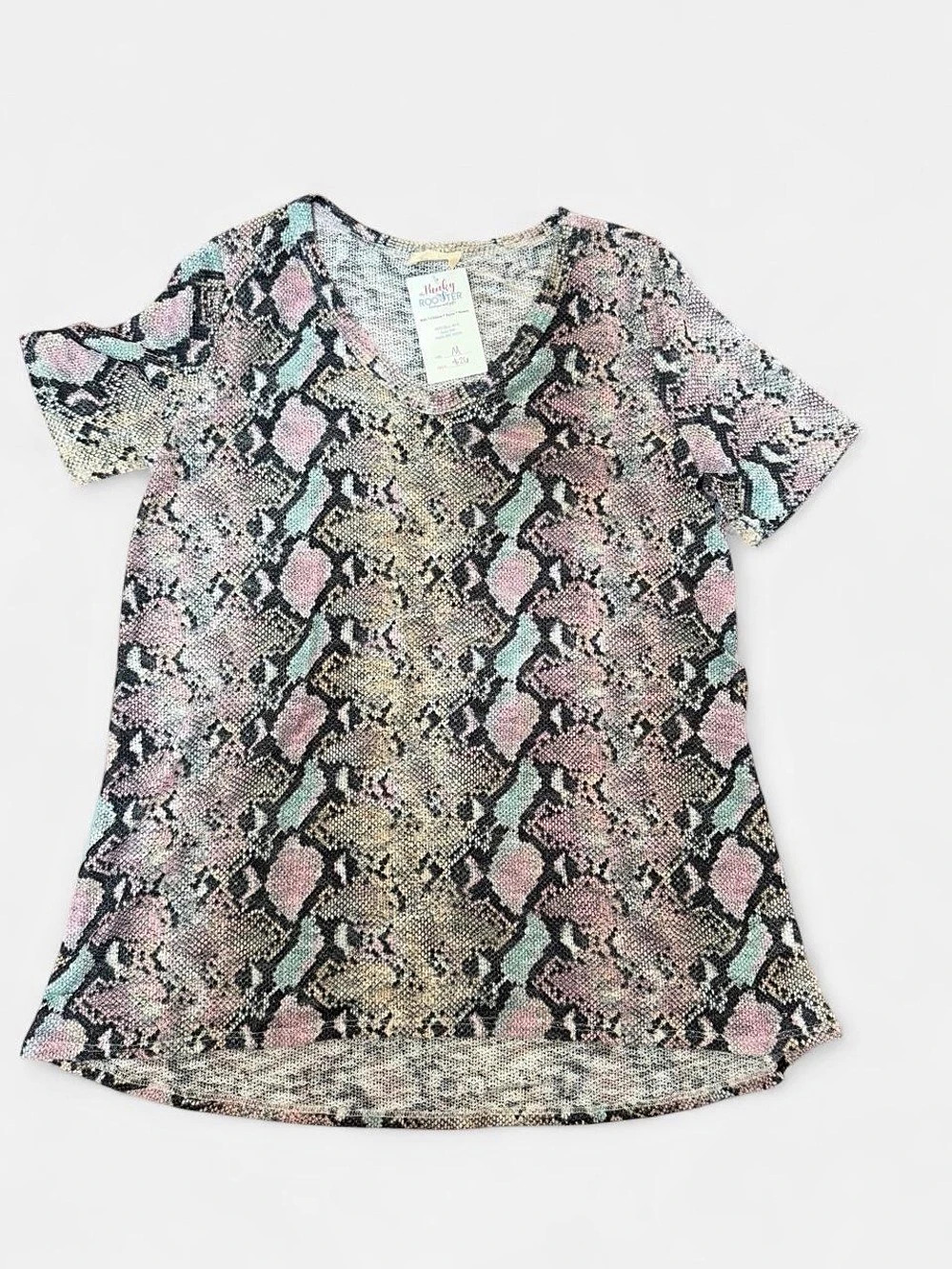 Bibi Snake Print Short Sleeve Top